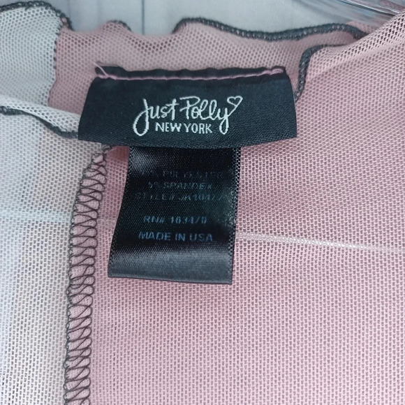 Just Polly cropped pink and white sheer top - Picture 2 of 5